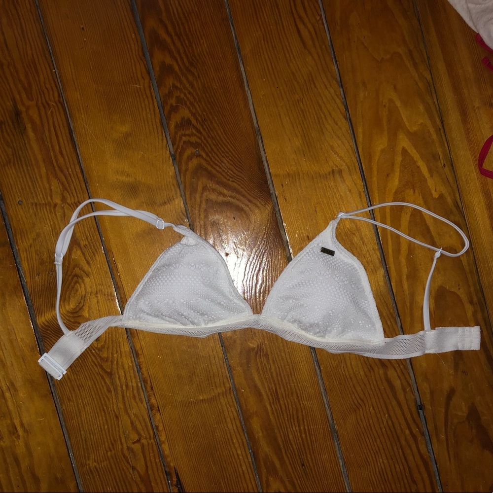 Roxy White Mesh Trianle Bikini Top